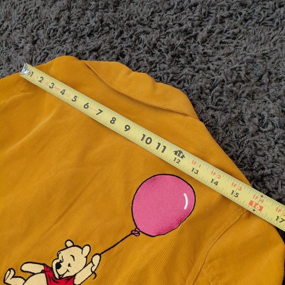 OUR Disney Winnie Pooh Corduroy Small Yellow Gold Button Up Raw Hem Embroidered - Picture 11 of 15